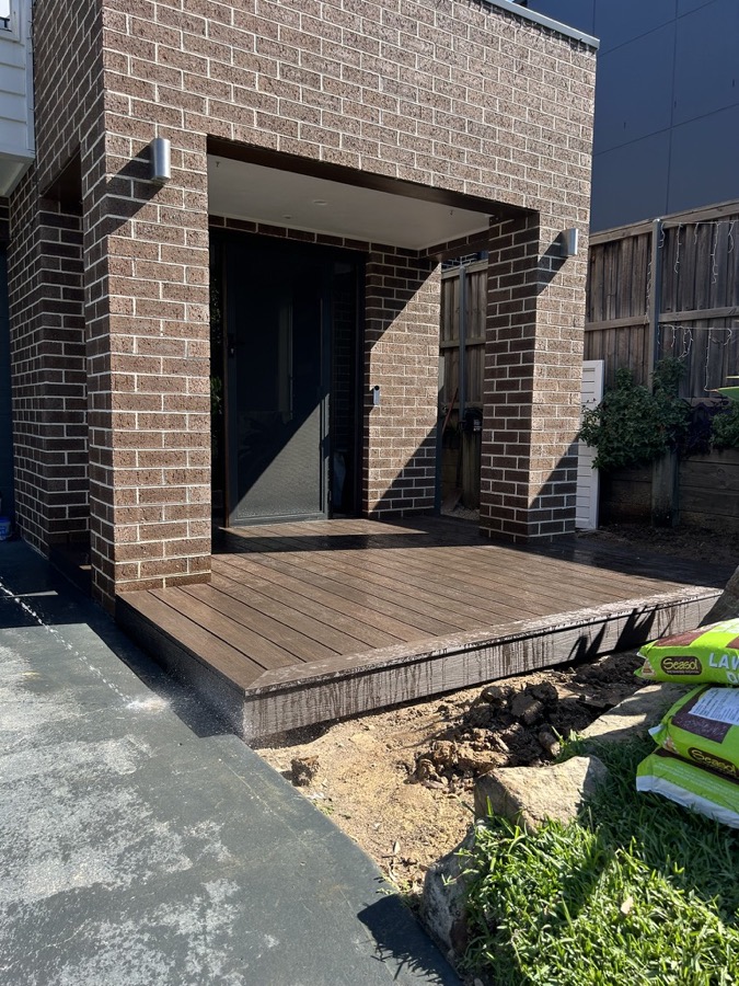 Front entry with new timber deck
