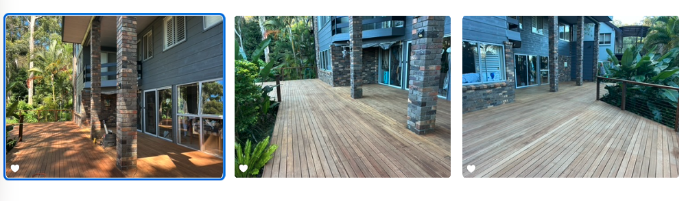 Deck preparation — pressure cleaning and prep work before re-staining