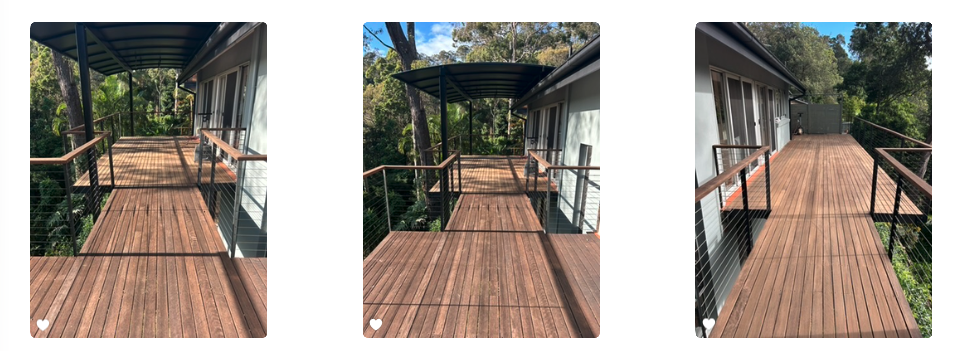 Detailed deck preparation — sanding, edge planing and clean-down ready for new finish