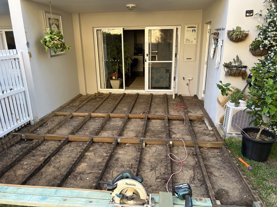 Deck mid-construction — before completion