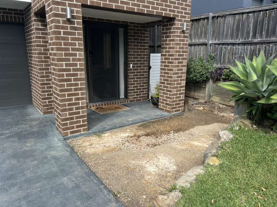 Front entry before deck installation