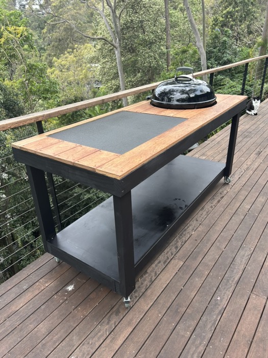 Custom outdoor BBQ bench — Northern Beaches